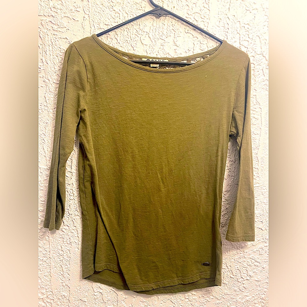 Roxy green top with a lace back